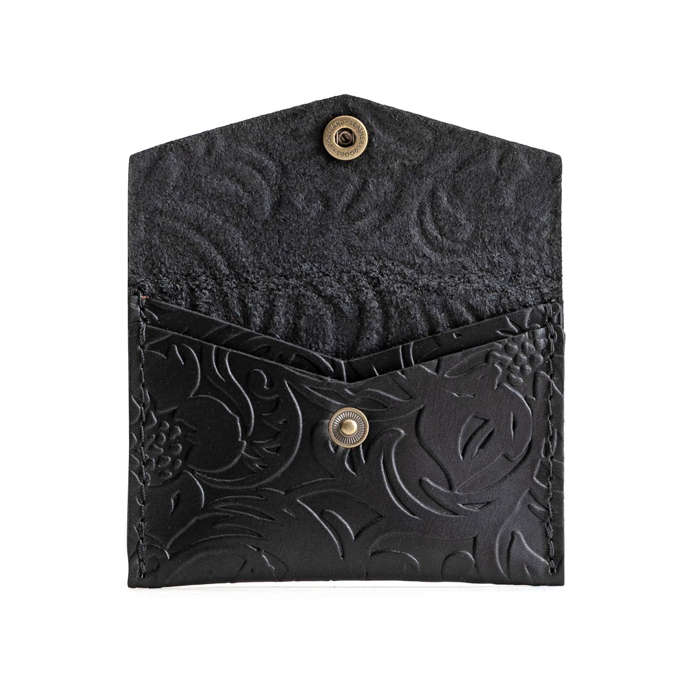 Dahlia | Small leather card wallet with snap closure