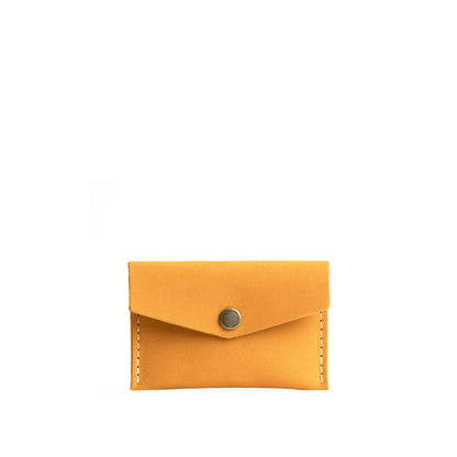 Turmeric | Small leather card wallet with snap closure