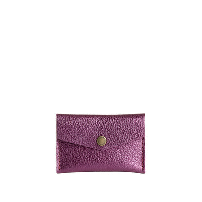 Ultra Violet | Small leather envelope card wallet with snap closure