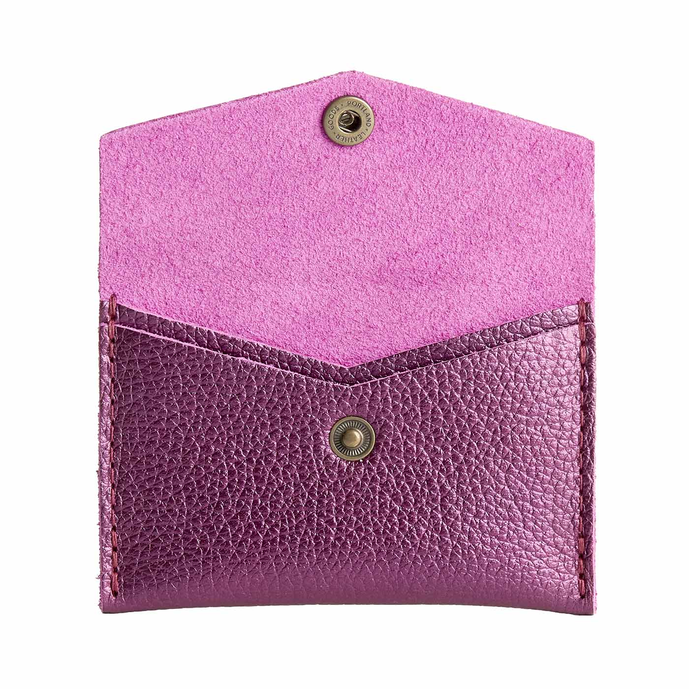 Ultra Violet | Small leather envelope card wallet with snap closure