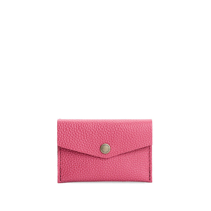 Wild Rose | Small leather envelope card wallet with snap closure