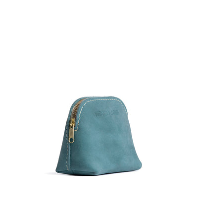 Aqua*Mini | Compact leather pouch with top zipper
