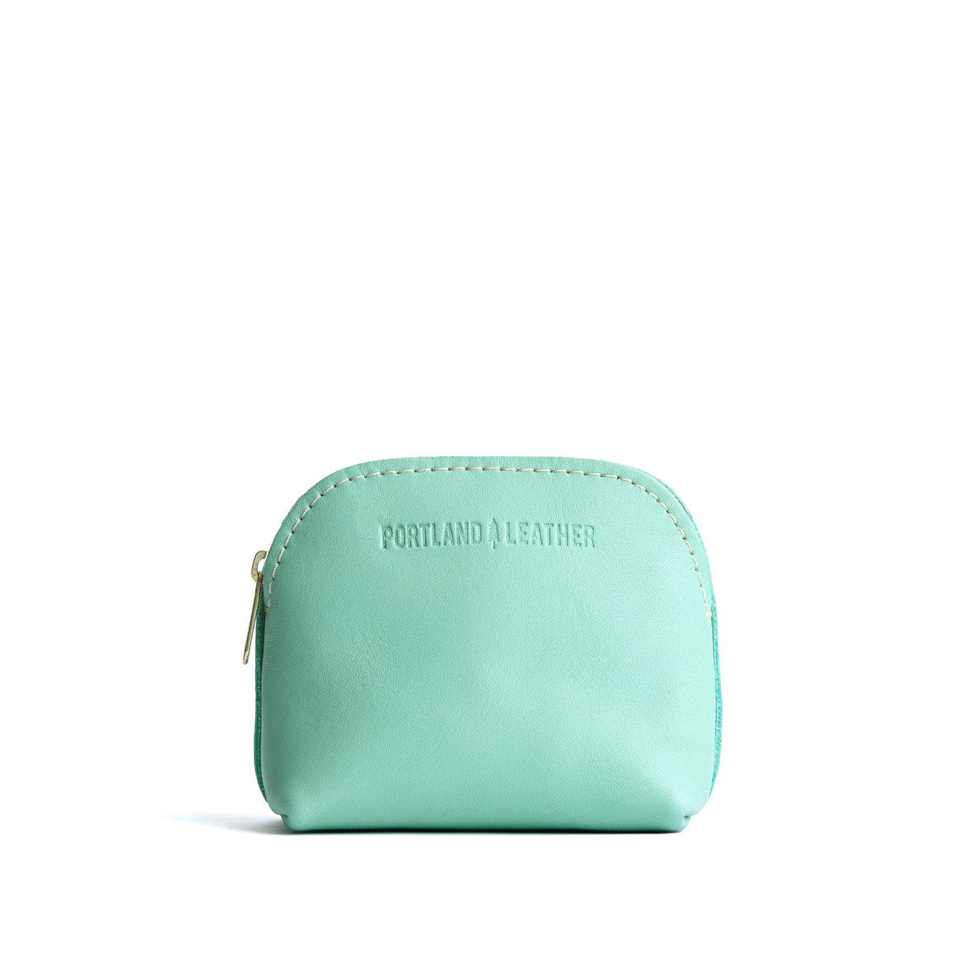 Mint*Mini | Compact leather pouch with top zipper
