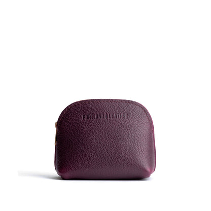 Plum*Mini | Compact leather pouch with top zipper