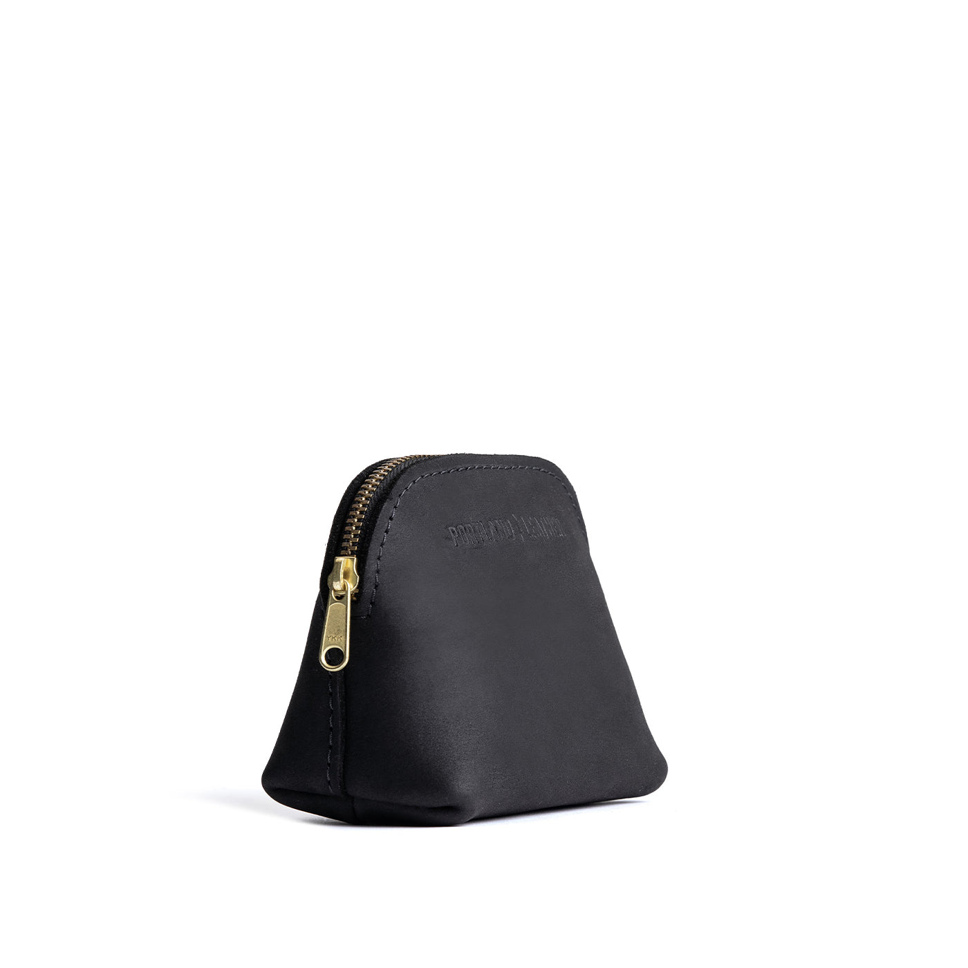 Shadow Black*Mini | Compact leather pouch with top zipper