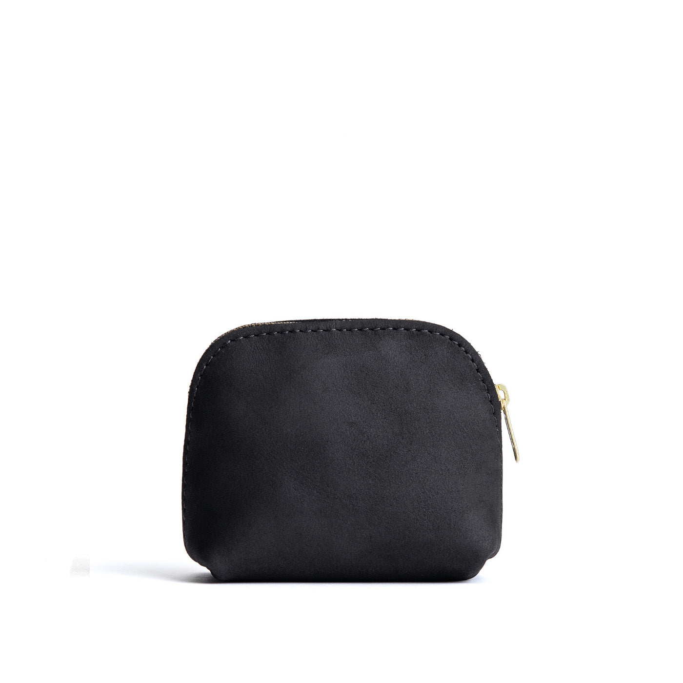 Shadow Black*Mini | Compact leather pouch with top zipper