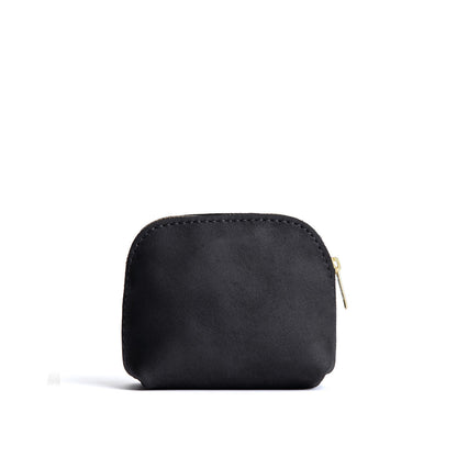 Shadow Black*Mini | Compact leather pouch with top zipper