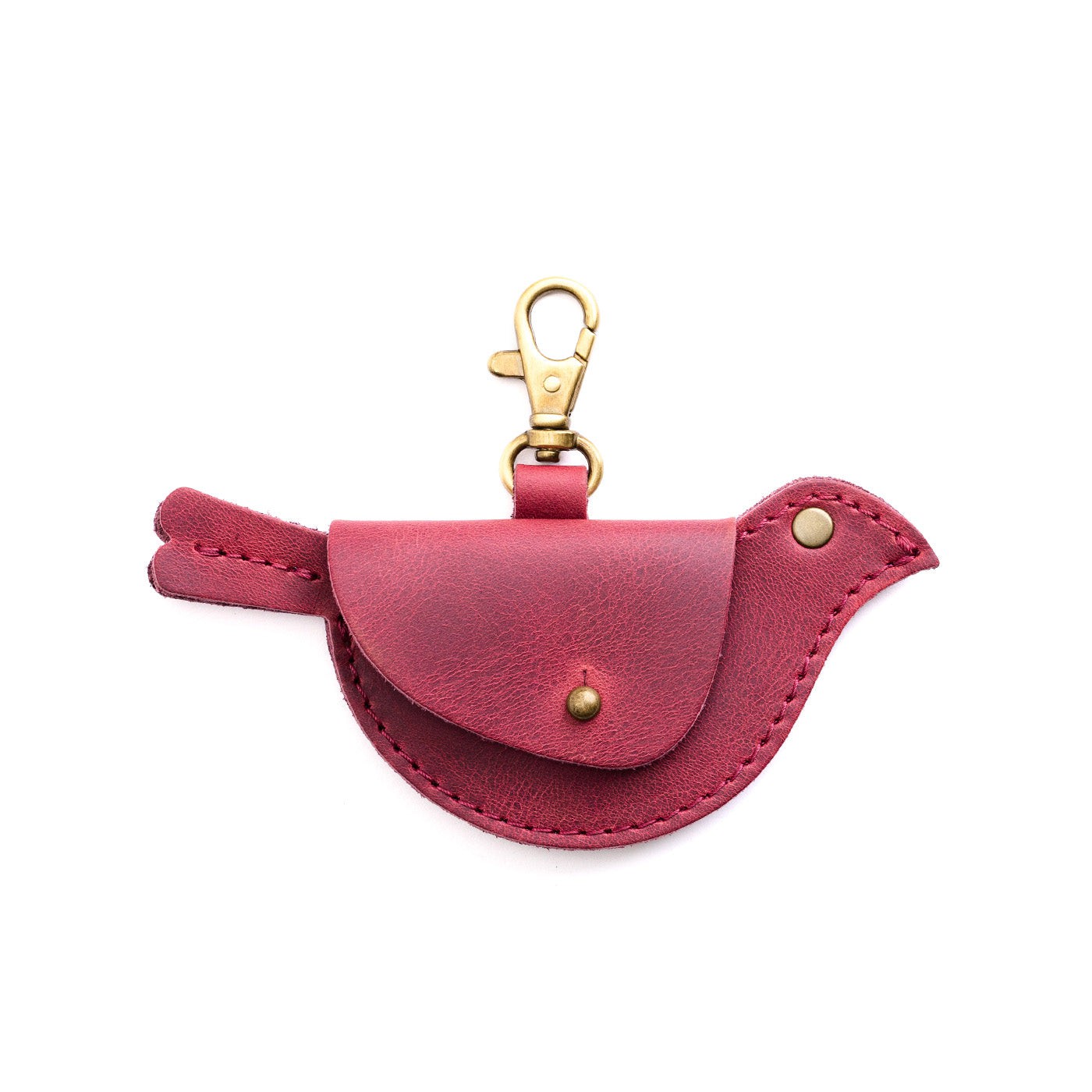 Anemone | Bird shaped pouch with button closure and lobster clasp