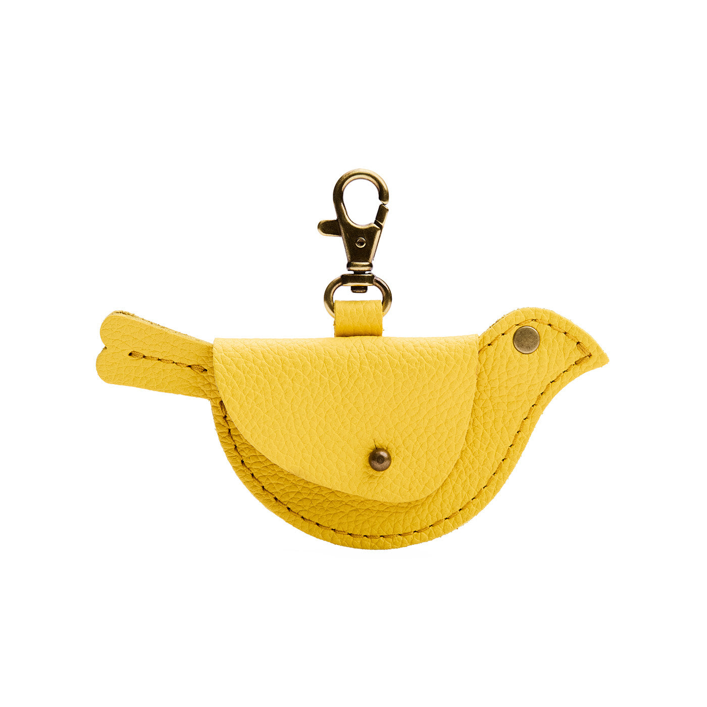Canary | Bird shaped pouch with button closure and lobster clasp