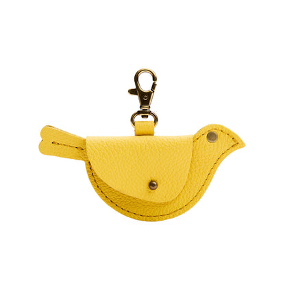 Canary | Bird shaped pouch with button closure and lobster clasp