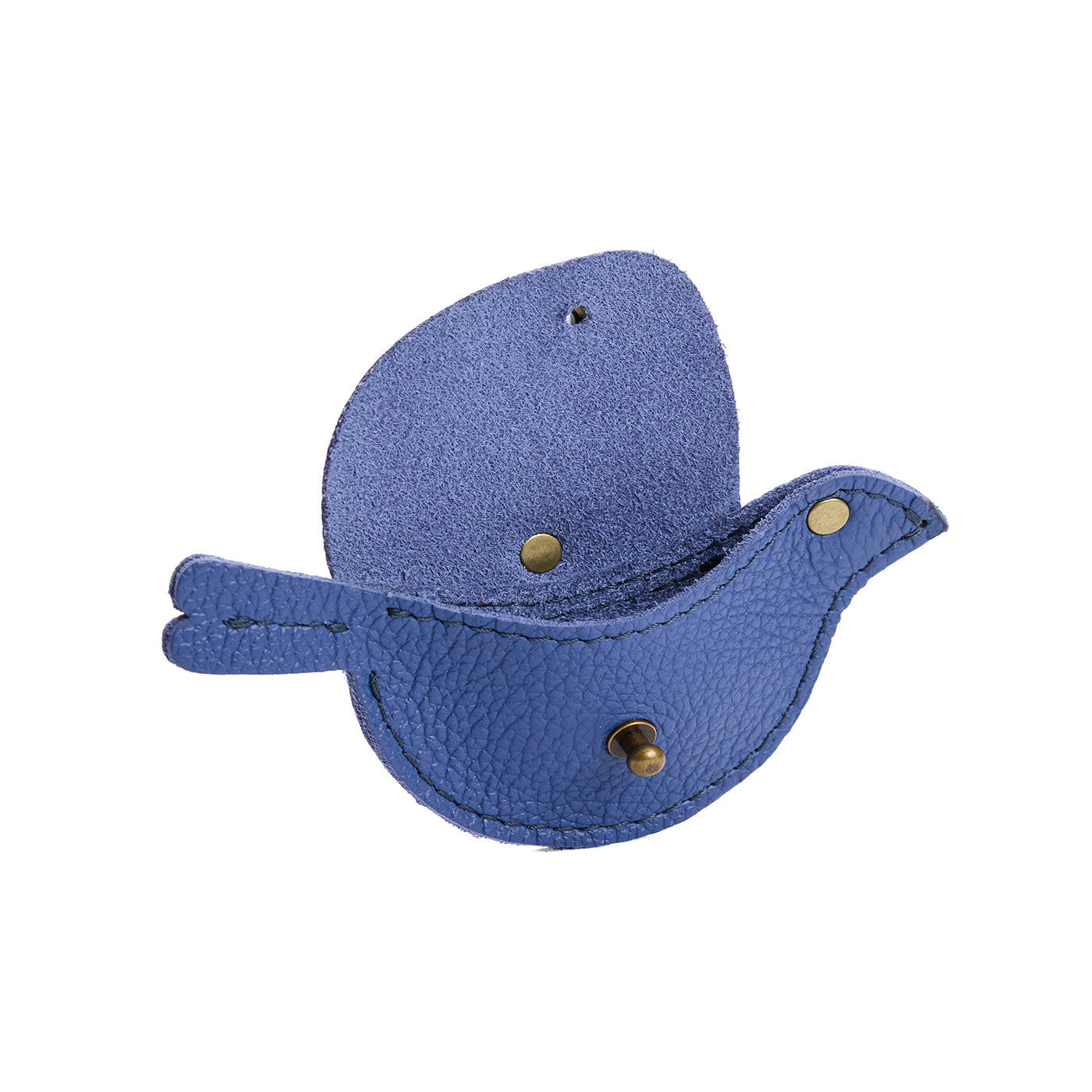 Molino Blue | Bird shaped pouch with button closure and lobster clasp