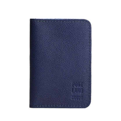 Cobalt | Leather passport case with PLG logo