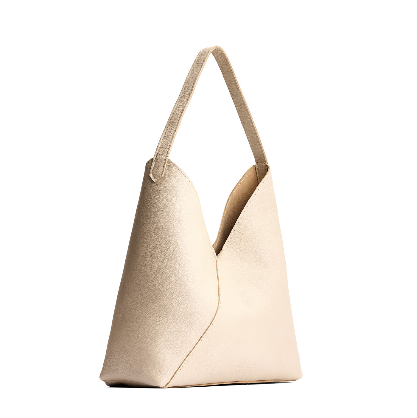 Pebbled Bone*Oversized | Large shoulder bag with magnetic snap closure