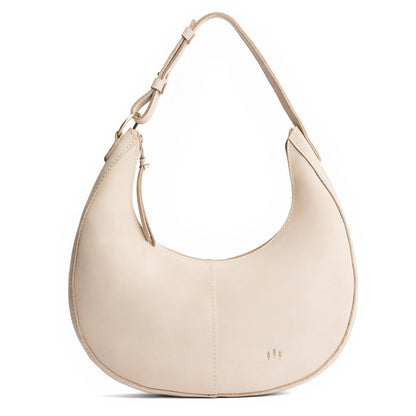 Dragon Bone*Large | Large crescent shaped shoulder bag with zipper closure and adjustable strap