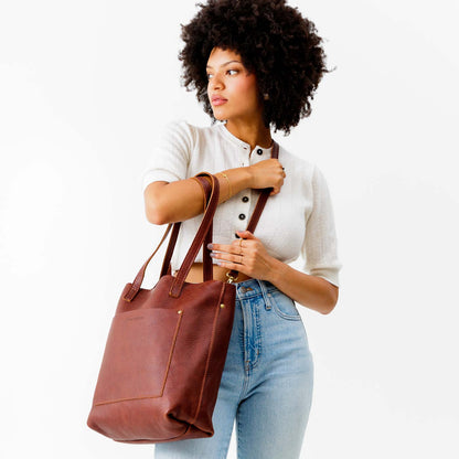 Nutmeg | Medium Tote with dual shoulder straps and crossbody strap