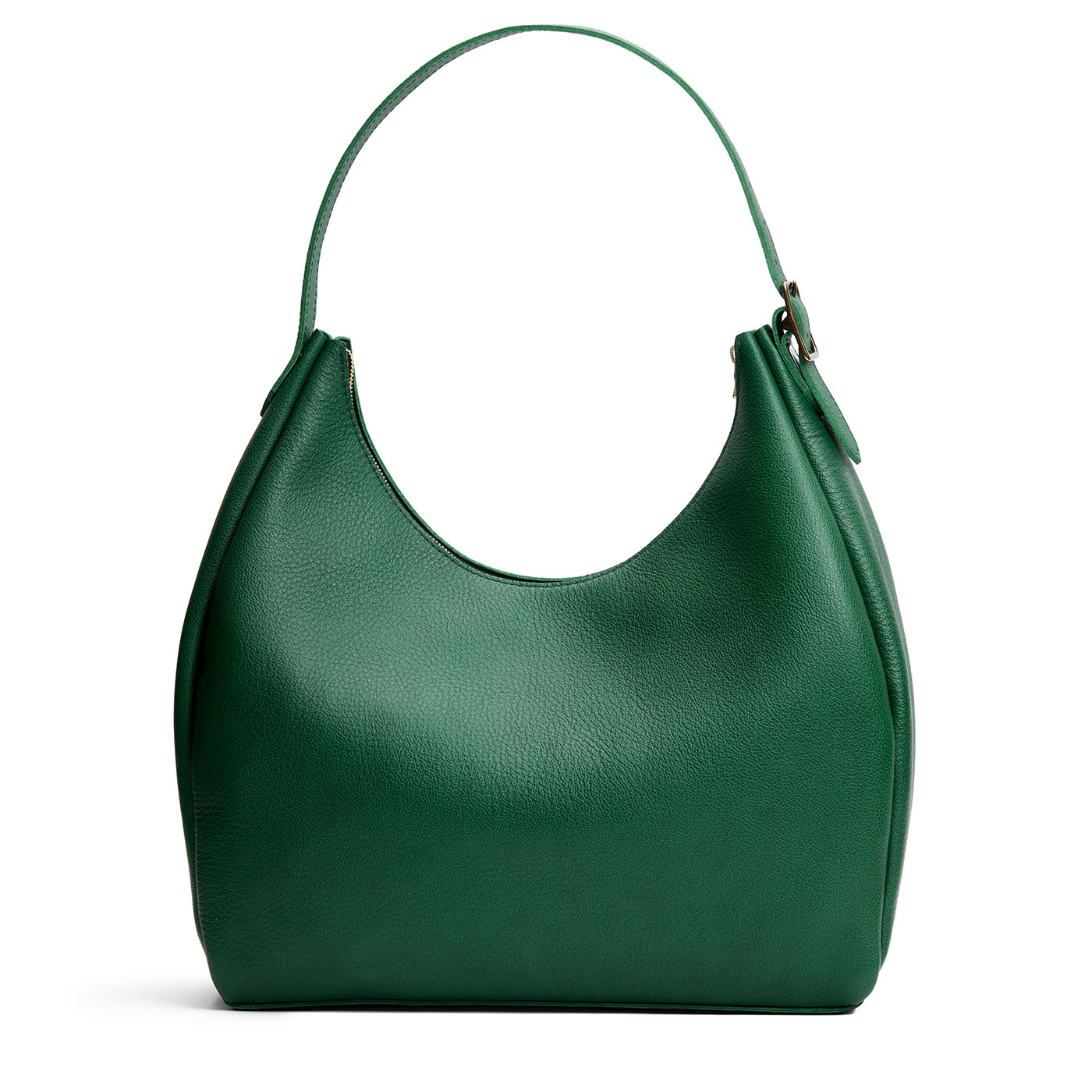 Bacalar*Oversized | U-shaped, flat-bottomed leather shoulder bag with adjustable strap