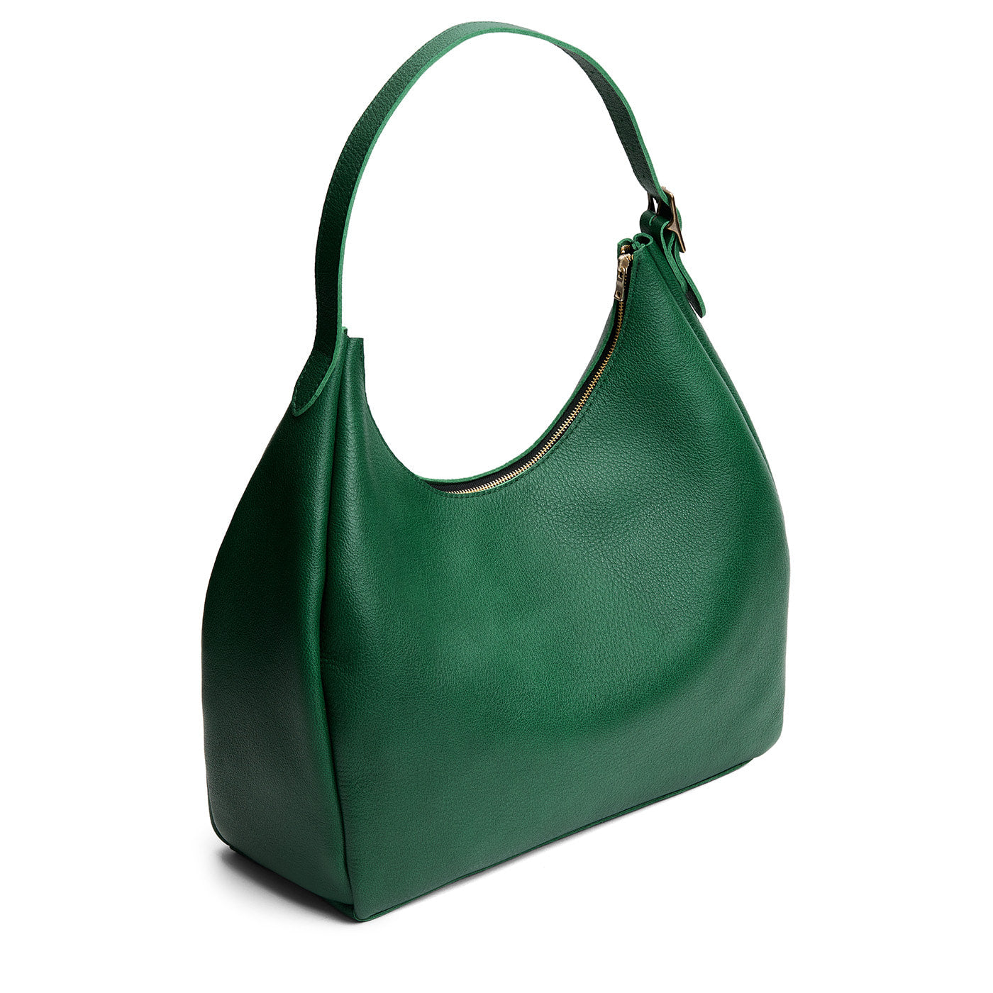 Bacalar*Oversized | U-shaped, flat-bottomed leather shoulder bag with adjustable strap