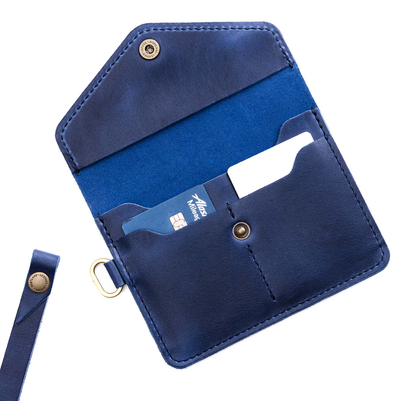 Cowboy Blue | Small Leather Passport Wristlet