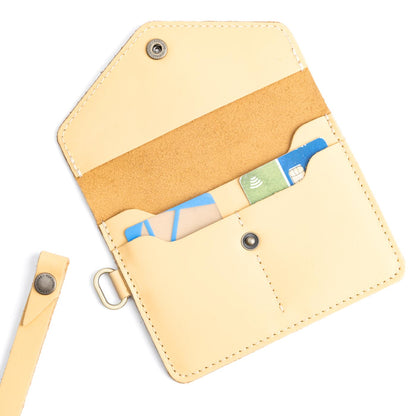 Vanilla | Small Leather Passport Wristlet