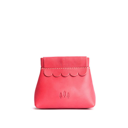 Tulip | Leather coin pouch with scalloped edge and three Portland leather tree emblems