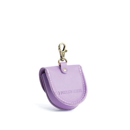 Lavender | U shaped pouch with leather flower applique