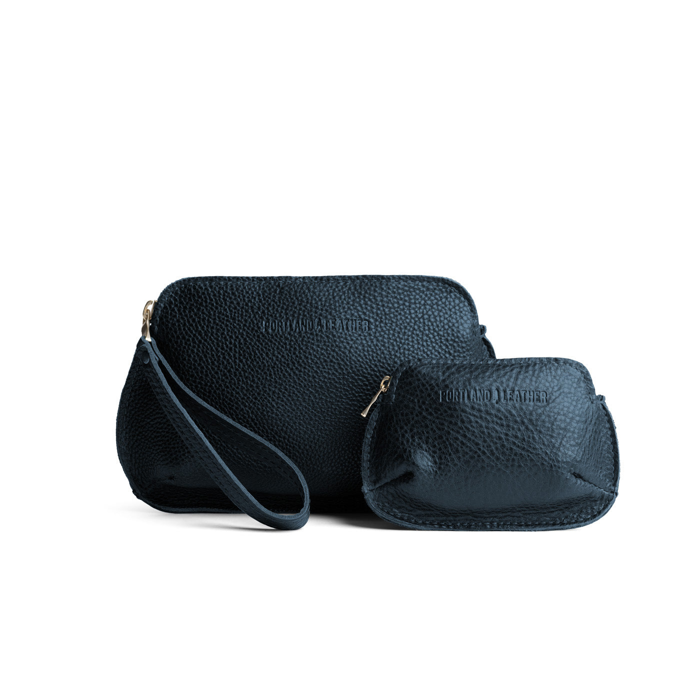 Boreal | Small and large pouch with top zipper and curved edges