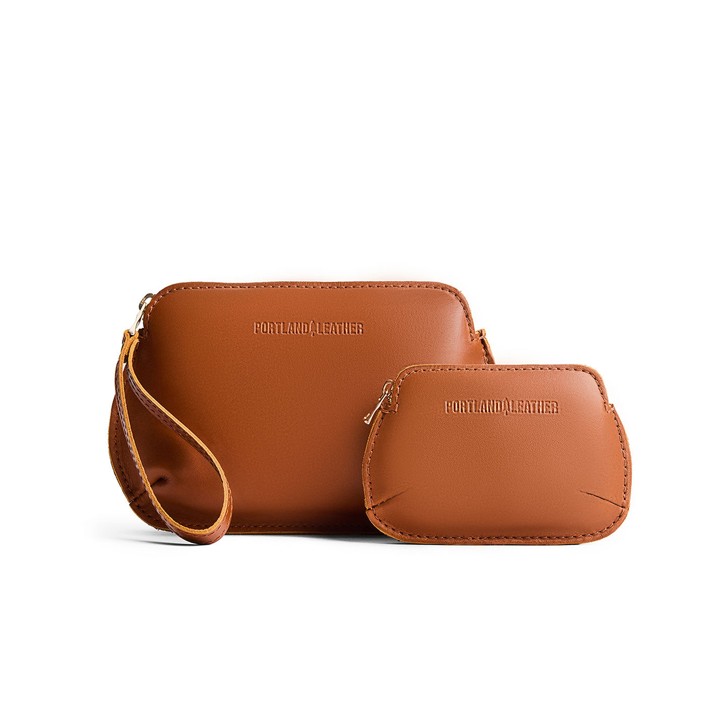 Honey | Small and large pouch with top zipper and curved edges