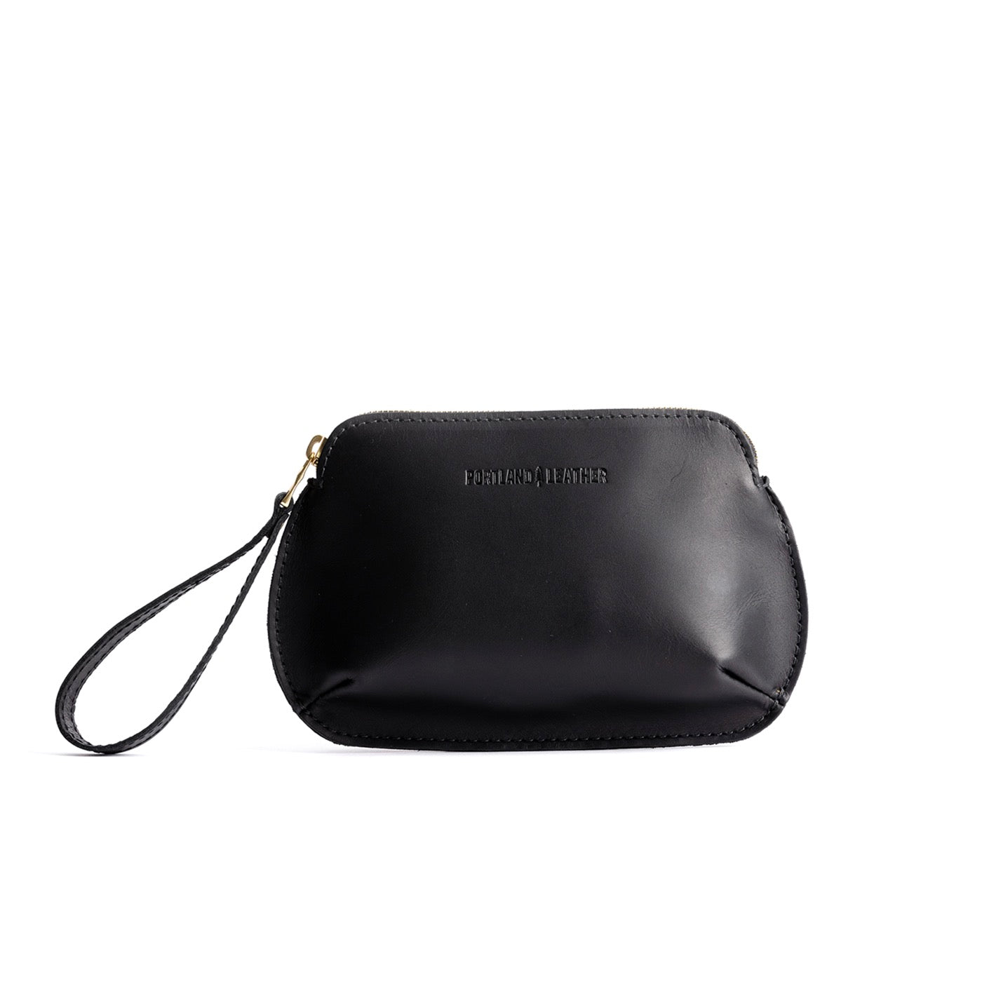 Black*Large | Large pouch with top zipper and curved edges
