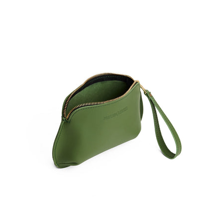 Cactus*Large | Small pouch with top zipper and curved edges