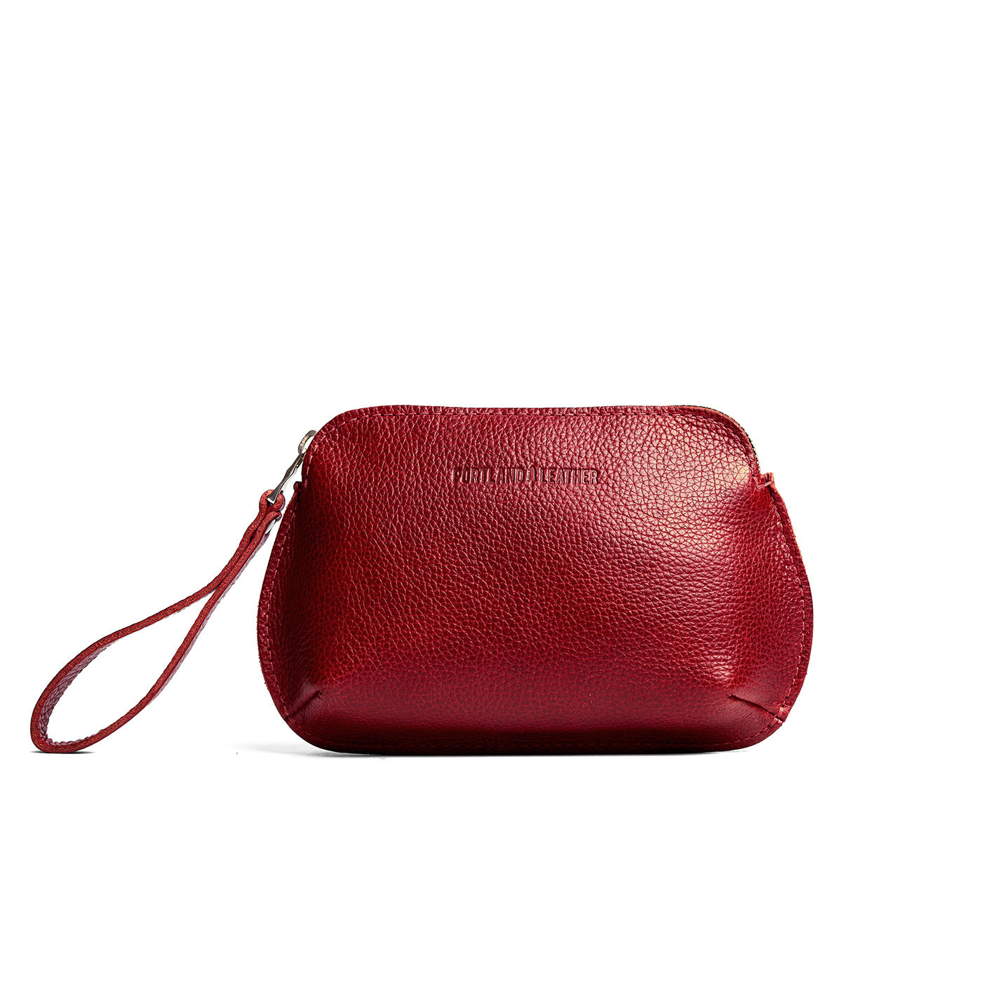 Chili Red*Large | Large pouch with top zipper and curved edges