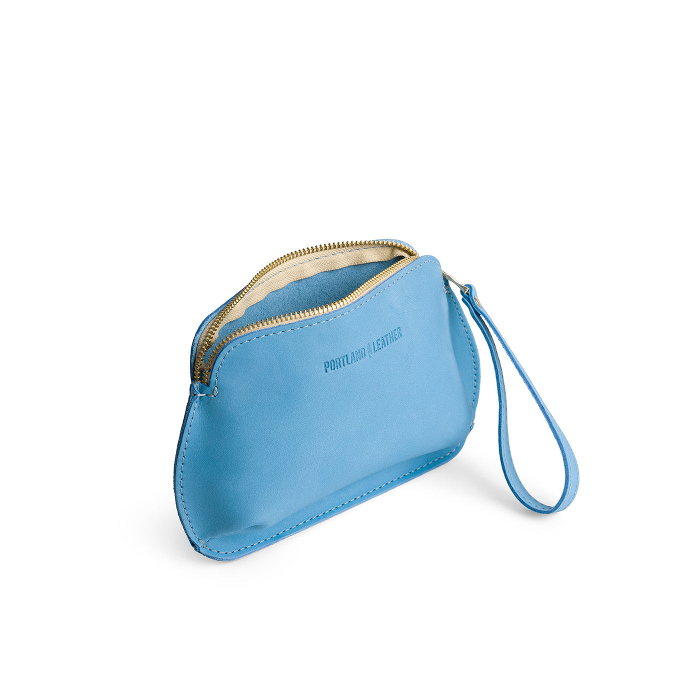 Iceberg Blue*Large | Large pouch with top zipper and curved edges
