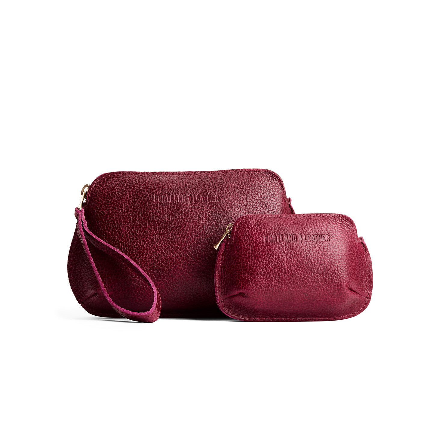 Orchid | Small and large pouch with top zipper and curved edges