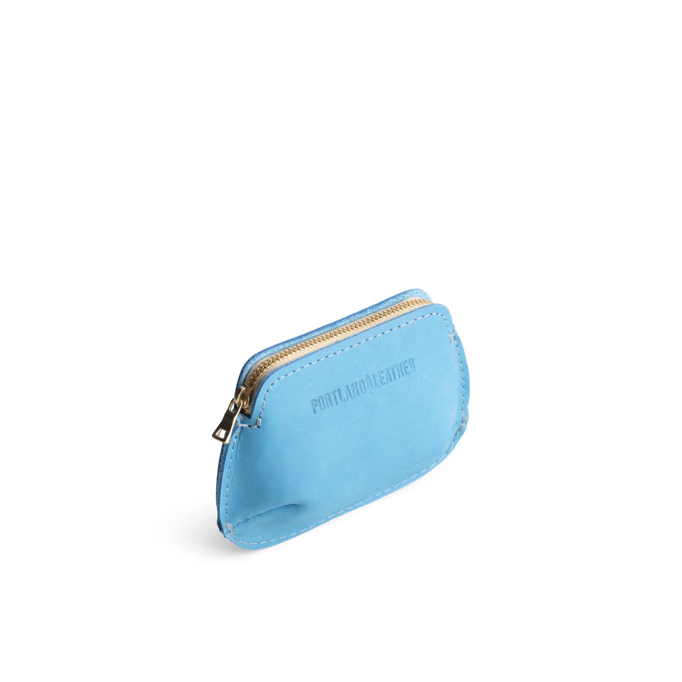 Iceberg Blue*Small | Small pouch with top zipper and curved edges