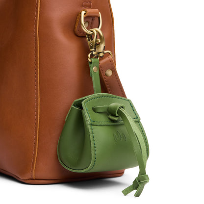 Cactus | Small leather pouch with leather drawstring closure and lobster claw clasp