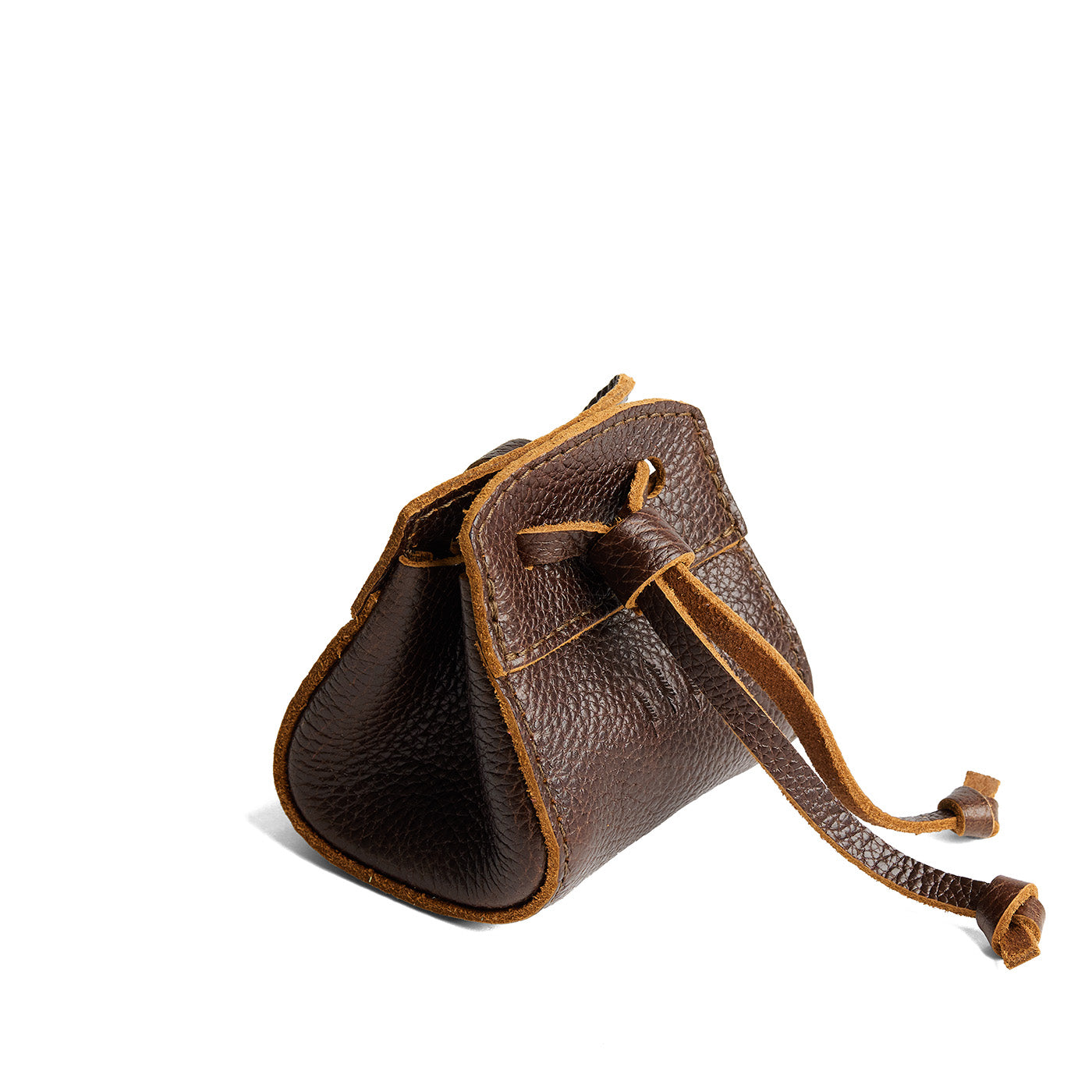 Coldbrew | Small leather pouch with leather drawstring closure and lobster claw clasp