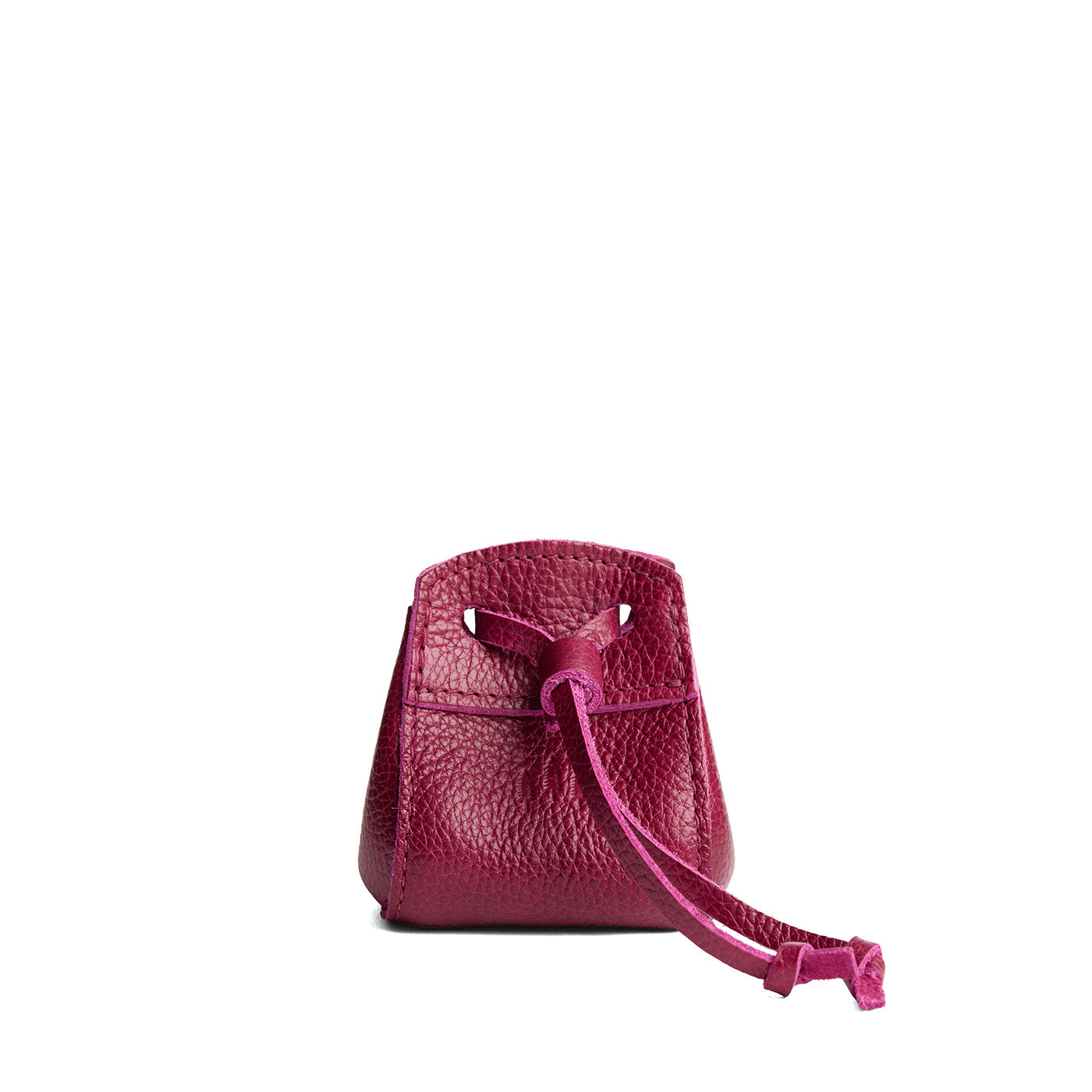 Orchid | Small leather pouch with leather drawstring closure and lobster claw clasp