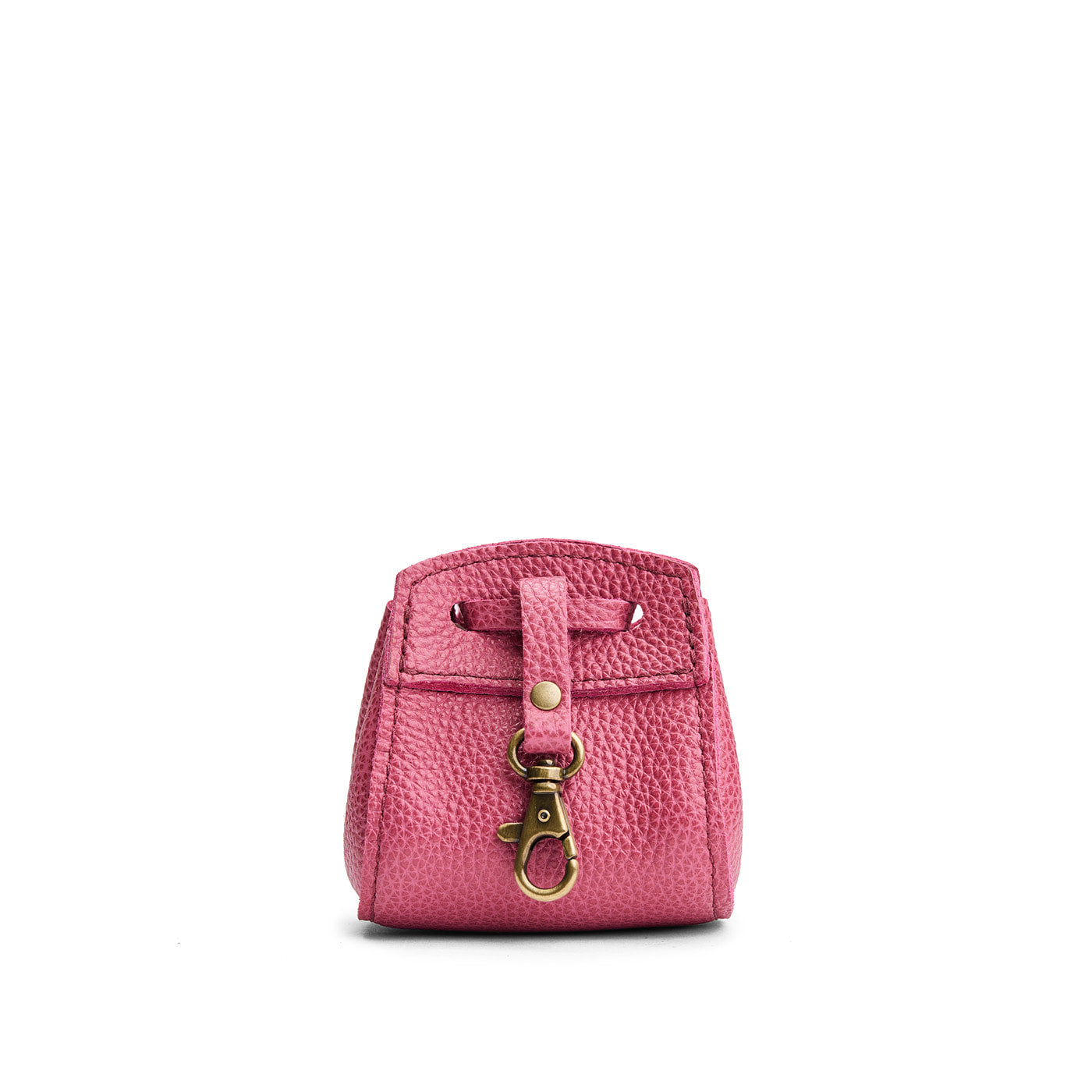 Wild Rose | Small leather pouch with leather drawstring closure and lobster claw clasp