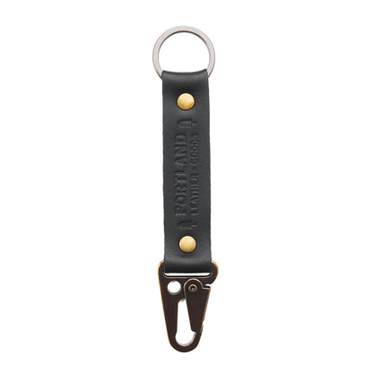Black*Long | leather logo branded keychain