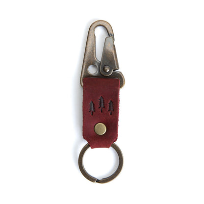 Merlot*Short | leather logo branded keychain