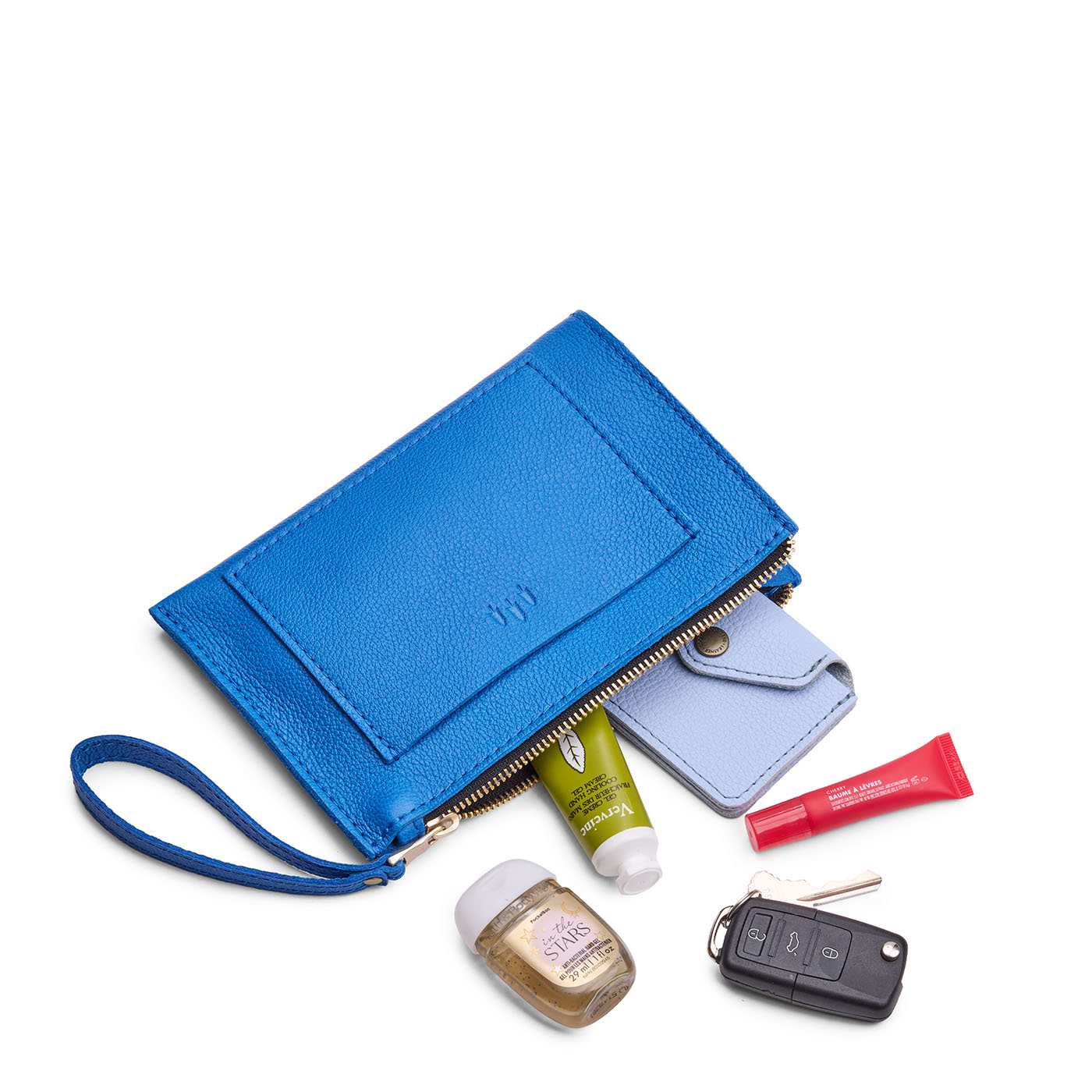 Skydive*Small | Wristlet pouch with front pocket and zipper closure