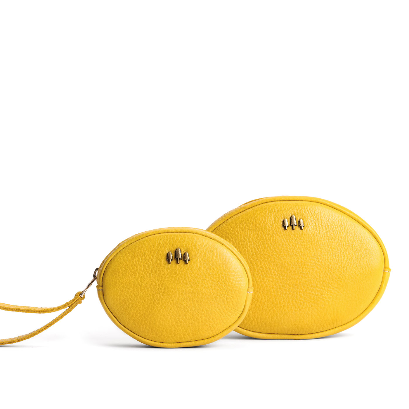 Naples | Small and large oval shaped pouches with zipper and wristlet strap
