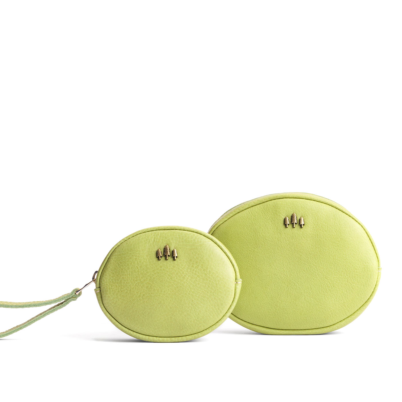 Sugar Snap | Small and large oval shaped pouches with zipper and wristlet strap