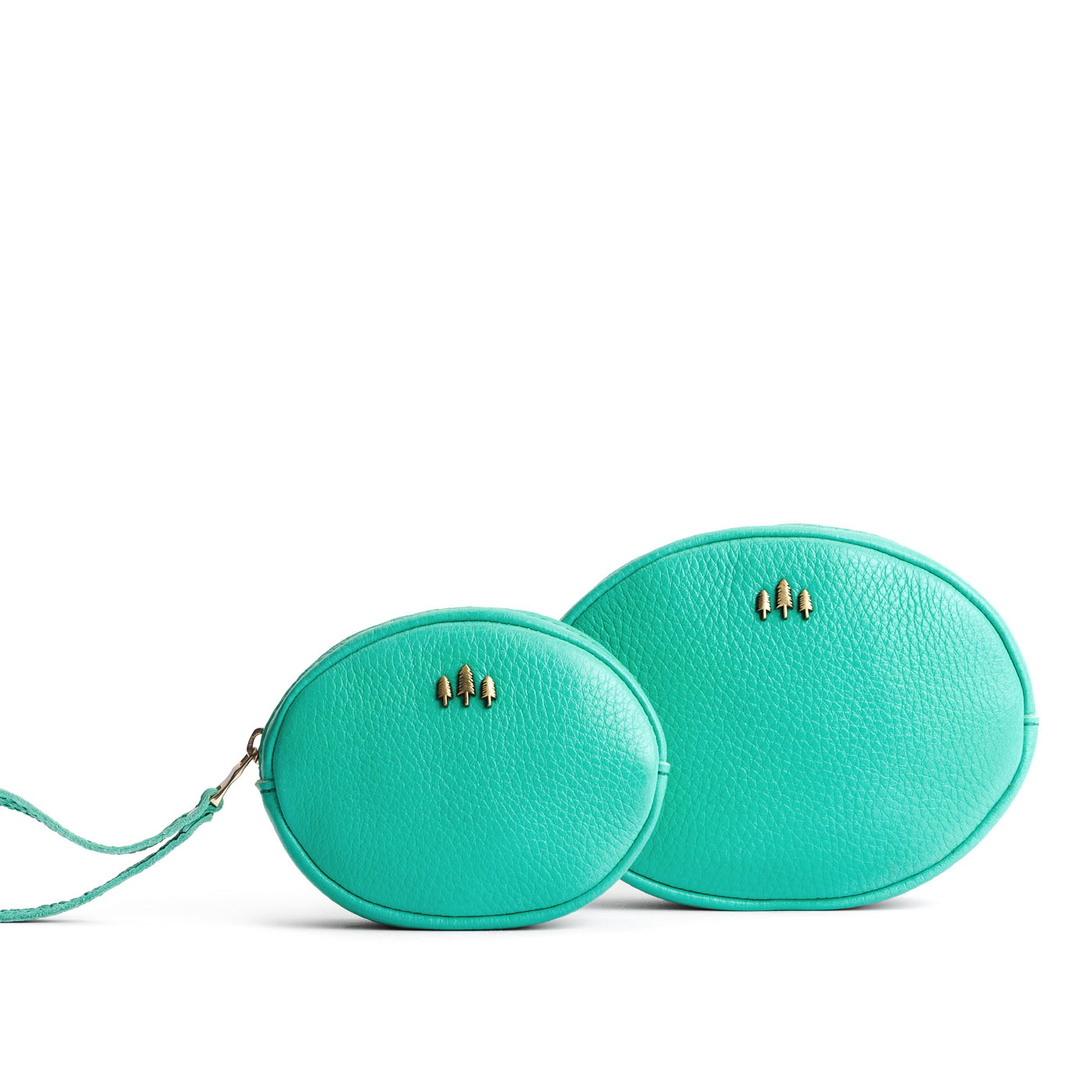 West Palm | Small and large oval shaped pouches with zipper and wristlet strap