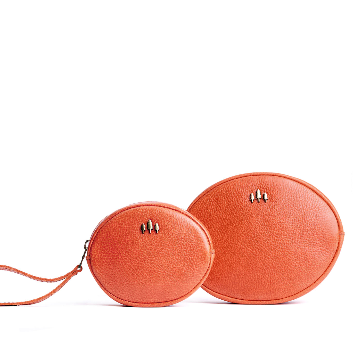 Koi | Small and large oval shaped pouches with zipper and wristlet strap