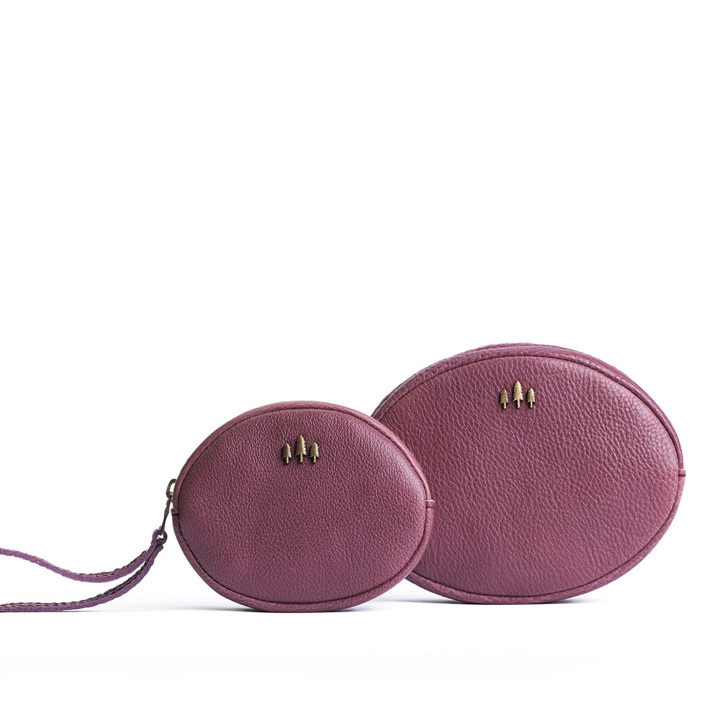 Kyoto | Small and large oval shaped pouches with zipper and wristlet strap