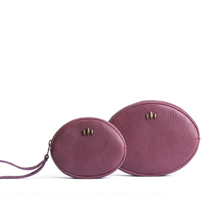 Kyoto | Small and large oval shaped pouches with zipper and wristlet strap