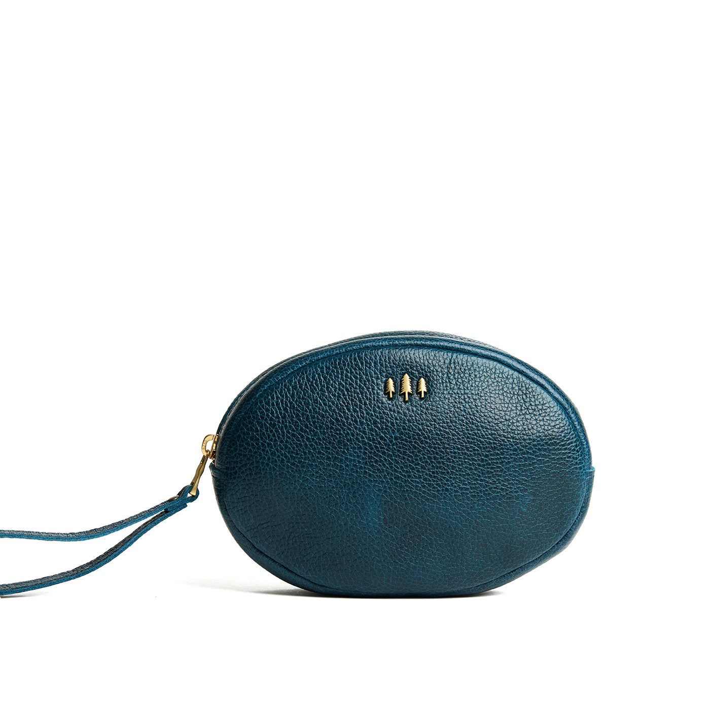 Lagoon*Large | Oval shaped pouch with zipper and wristlet strap