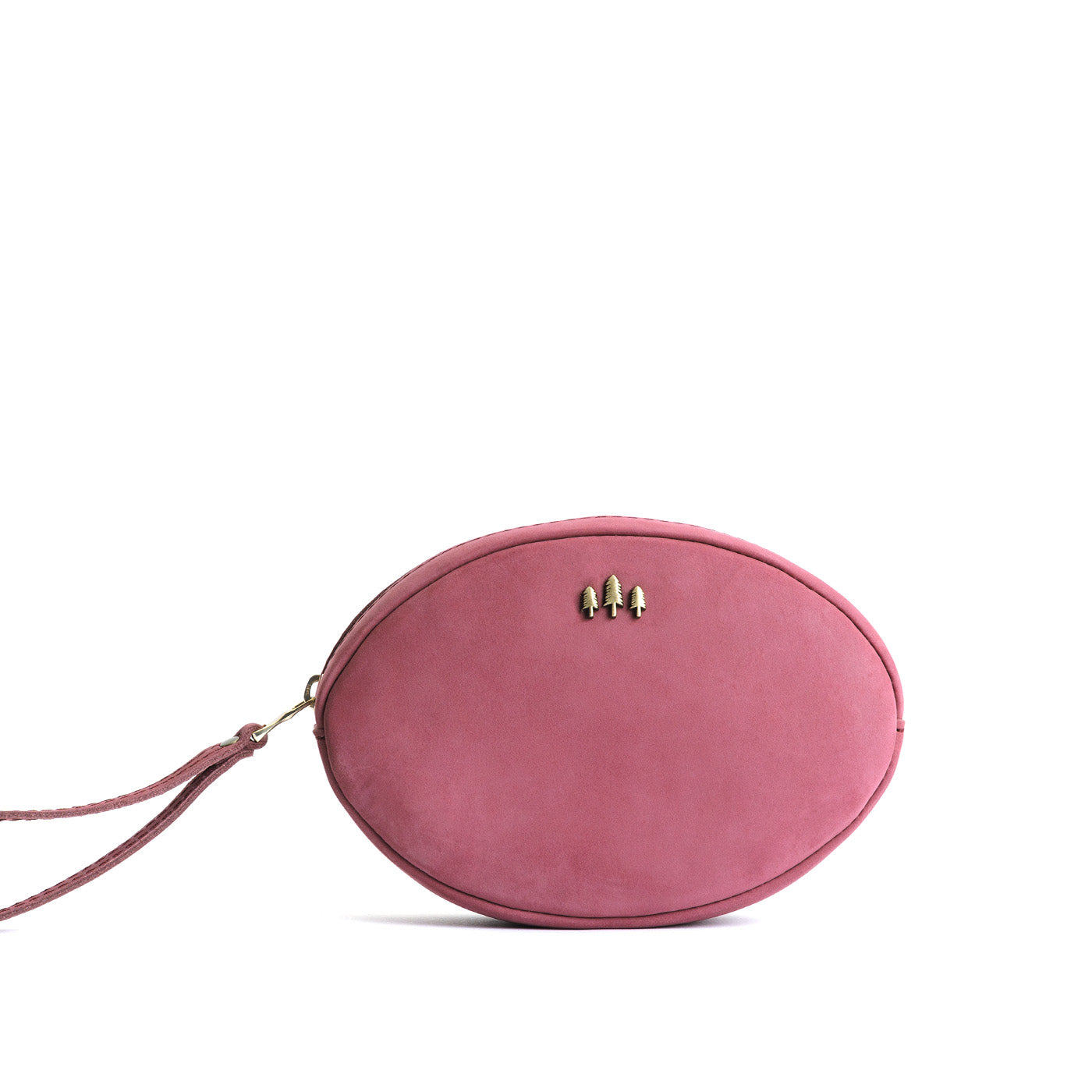 Foxglove*Large | Oval shaped pouch with zipper and wristlet strap