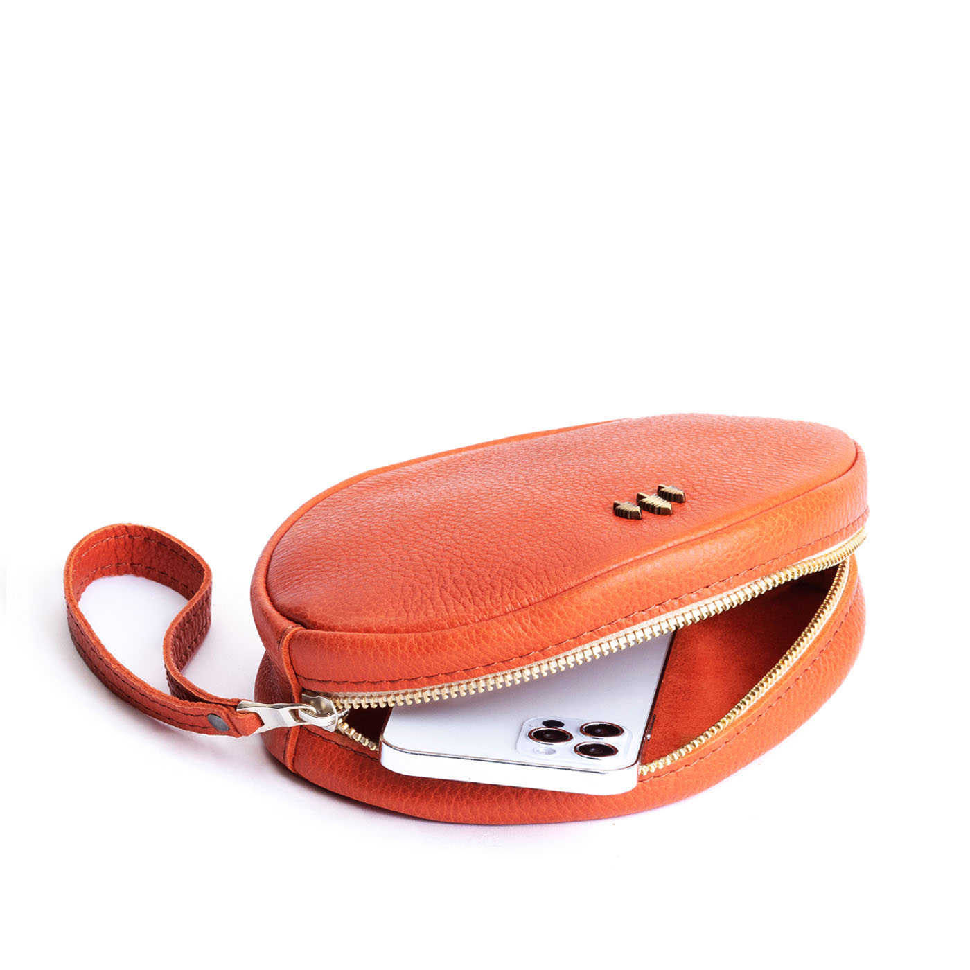 Koi*Large | Oval shaped pouch with zipper and wristlet strap