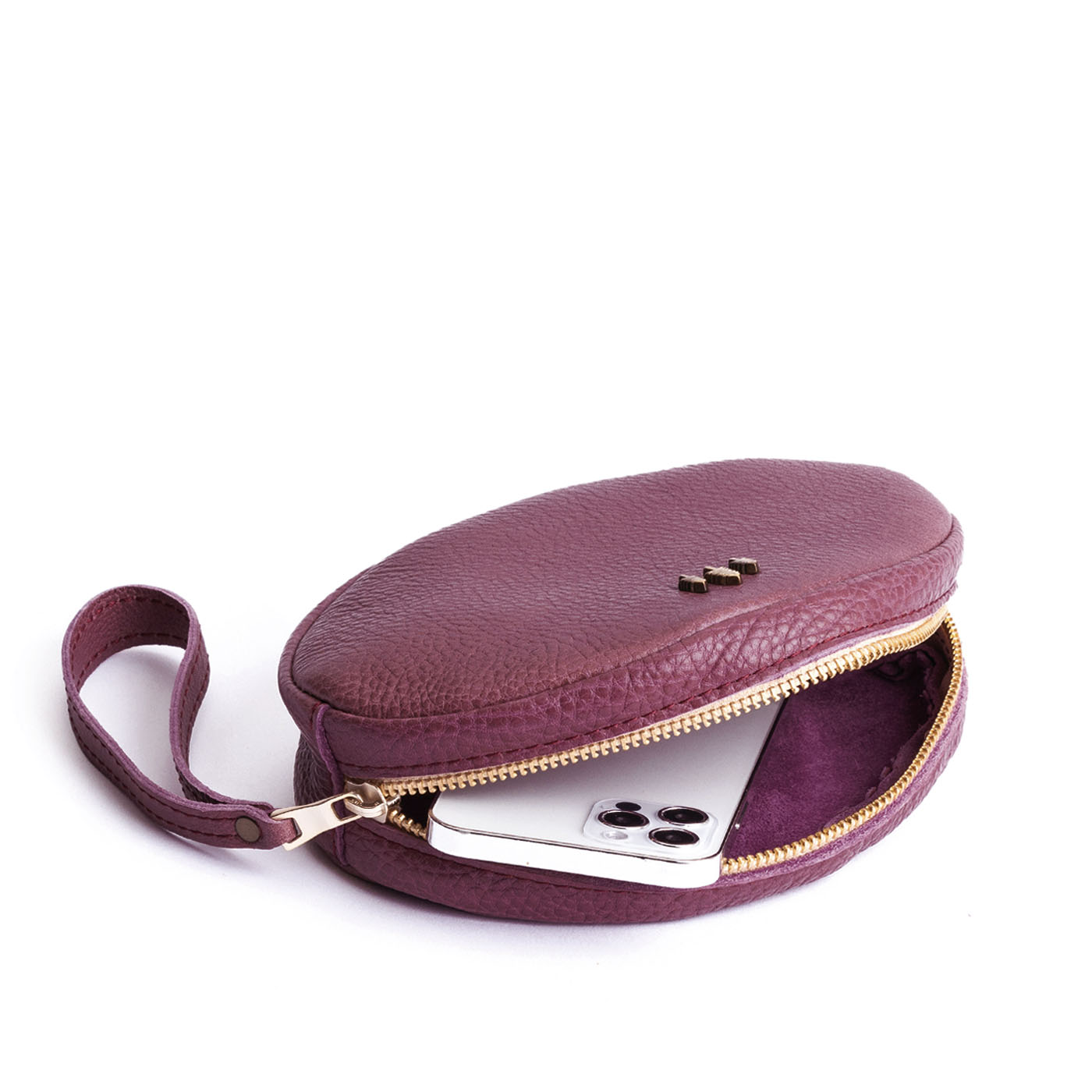 Kyoto*Large | Oval shaped pouch with zipper and wristlet strap